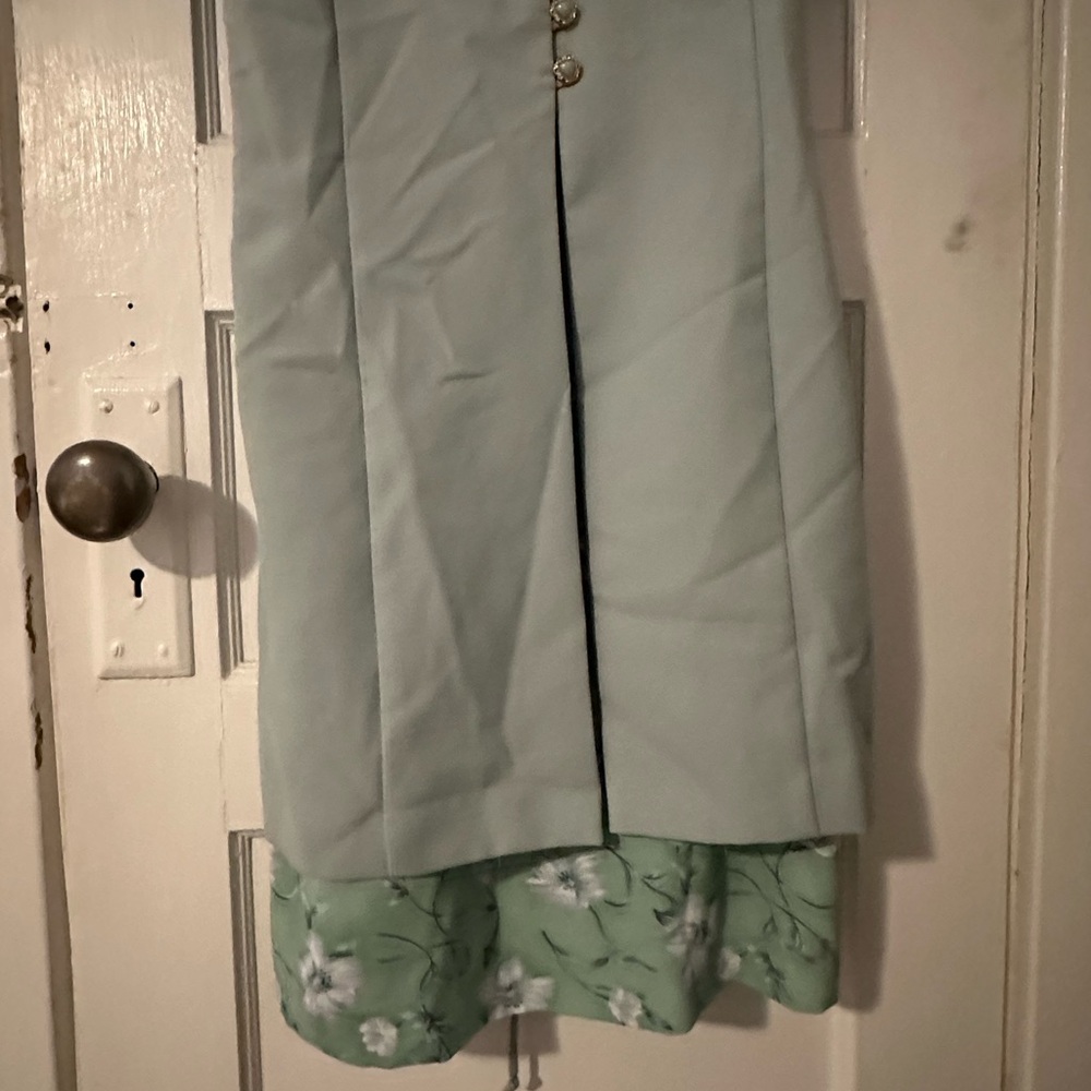 31 - Green Floral Dress Vintage - Picture 6 of 12